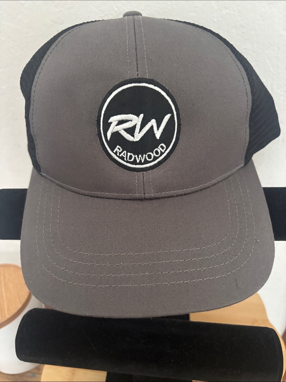 Radwood Logo Trucker Hat - Gray and Black